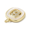 Rack Plating Brass Micro Pave Clear Cubic Zirconia Pendants KK-E102-33G-B-2