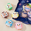 SUNNYCLUE 12Pcs 6 Colors PVC Cartoon Owl Doll Pendants KY-SC0001-64-7