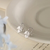 999 Fine Silver Leaf Cuff Earrings EJEW-P296-08P-4