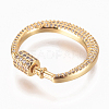 Brass Micro Pave Cubic Zirconia Screw Carabiner Lock Charms ZIRC-F105-12G-3