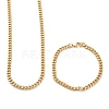 Ion Plating(IP) 304 Stainless Steel Cuban Link Chain Bracelets & Necklaces Jewelry Sets SJEW-B019-03A-G-3