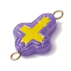 10Pcs 10 Colors Handmade Lampwork Enamel Religion Cross Links Connector Charms PALLOY-JF04302-5