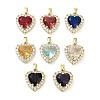 Real 18K Gold Plated Rack Plating Brass Micro Pave Cubic Zirconia Pendants KK-R161-03G-1