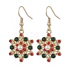 Christmas Alloy Rhinestone Dangle Earrings EJEW-JE06121-01-1