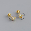 925 Sterling Silver Micro Pave Clear Cubic Zirconia with Synthetic Opal Cartilage Earrings FS-WG3DFDB-17-1
