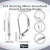 Beebeecraft 4 Pairs 925 Sterling Silver Leverback Hoop Earrings Findings STER-BBC0001-82-2