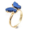 Adjustable Brass Micro Pave Clear Cubic Zirconia Finger Rings RJEW-I072-01A-2