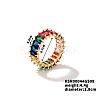 Colorful Plaid Rock Brass Glass Ring JV4971-2-1