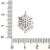 Brass Colorful Cubic Zirconia Connector Snowflake Connector Charms KK-L229-079P-01-3