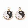 Brass Micro Pave Black & Clear Cubic Zirconia Findings Pendants KK-C100-08G-2