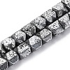 Electroplated Natural Lava Rock Beads Strands G-A256-D01-01A-1