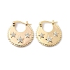 Star Brass Micro Pave Clear Cubic Zirconia Hoop Earrings EJEW-Z157-01G-4