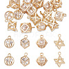  Jewelry 16Pcs 4 Style Brass Clear Cubic Zirconia Charms ZIRC-PJ0001-08-1