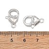 SHEGRACE Brass Micro Pave Clear Cubic Zirconia Lobster Claw Clasps XGRQ58424-754P-3
