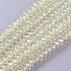 Faceted Rondelle Electroplate Glass Beads Strands X-EGLA-D020-3x2mm-70-1