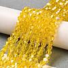 Transparent Electroplate Glass Beads Strands EGLA-A039-T3mm-B22-4