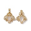 Rack Plating Brass Micro Pave Cubic Zirconia Pendants ZIRC-F130-01G-1