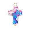 6Pcs 6 Colors Dyed Synthetic Turquoise Pendants PALLOY-JF04129-02-3