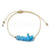 Synthetic Turquoise Chips Braided Bead Bracelets BJEW-JB09851-12-1