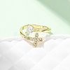 Brass Micro Pave Cubic Zirconia Cuff Rings for Women RJEW-L334-04G-2