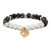 3Pcs 3 Colors 304 Stainless Steel Charm Bracelets BJEW-JB12049-4