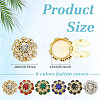 12Pcs 6 Colors Brass Rhinestone Cufflinks KK-ME0003-82-2