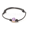 Plum Blossom Acrylic Enamel Beaded Cord Bracelet BJEW-JB07851-3