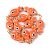 10Pcs Hand Painted Polka Dot Fish Porcelain Pendants PALLOY-YW00115-09-1