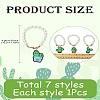 7Pcs 7 Styles Cactus PVC Plastic Cup Charms HJEW-CJ0001-19-7