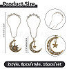 16Pcs 2 Style Iron Shower Curtain Rings for Bathroom HJEW-FH00117-2