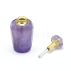 Natural Amethyst Openable Perfume Bottle Pendants G-E556-02B-3