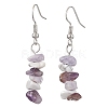 Natural Howlite & Amethyst & Purple Turquoise Dangle Earrings EJEW-JE06127-01-1