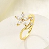 Rack Plating Brass Micro Pave Cubic Zirconia Finger Rings for Women RJEW-M027-01G-01-2
