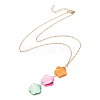 Natural Shell Flower Pendant Necklace with 304 Stainless Steel Chains for Women NJEW-C016-16G-2