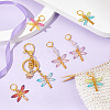 12Pcs 6 Colors Transparent Resin Pendant Stitch Markers HJEW-AB00216-4