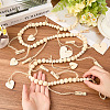 Wall Hanging Photo Display with Wooden Beads Garland AJEW-WH20011-54E-3