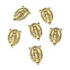 Holy Oval Carved Virgin Mary Tibetan Style Alloy Chandelier Component Links TIBEP-LF0961YKG-AG-FF-1
