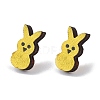 Natual Wood Easter Stud Earrings EJEW-C013-02D-2