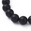 Natural Black Agate(Dyed) Beads Stretch Bracelets BJEW-JB04801-01-3