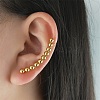 304 Stainless Steel Curved Bar Stud Earrings with Ear Cuff EJEW-Q789-13G-02-1