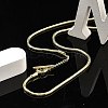 Brass Round Snake Chain Necklaces with OT Clasps for Men Women NJEW-G160-06G-2