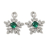 Flower Brass Micro Pave Cubic Zirconia Pendants KK-N254-102P-01-1