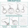 Unicraftale 12 Pairs 4 Style Glass Blank Dome Dangle Earrings EJEW-UN0002-21-5