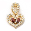 Rack Plating Brass Micro Pave Cubic Zirconia Charms ZIRC-C002-06G-2