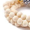 Natural Wood  & Porcelain & Synthetic Hematite Round Beaded Necklace for Women NJEW-JN03874-11