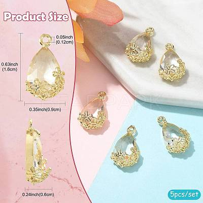 Transparent Glass Pendants GLAA-FZ0001-02B-1