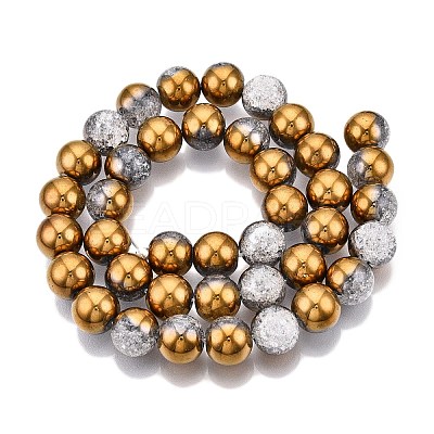 Electroplated Crackle Glass Beads Strands X-EGLA-N014-10mm-04-1