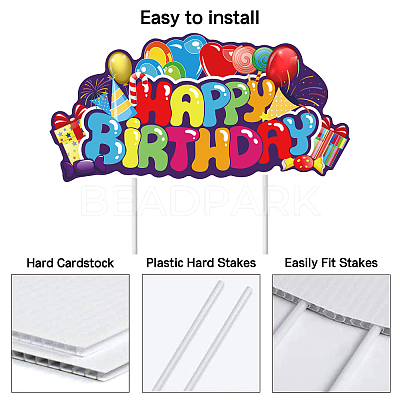 Plastic Yard Signs Display Decorations DIY-WH0248-014-1