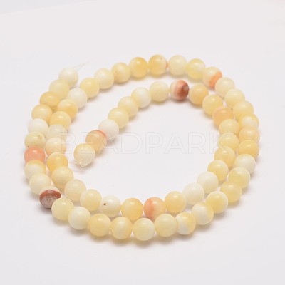 Natural Honey Jade Bead Strands G-K153-B26-4mm-1