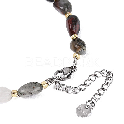 Natural Bloodstone Beaded Bracelets for Women G-P563-07P-16-1